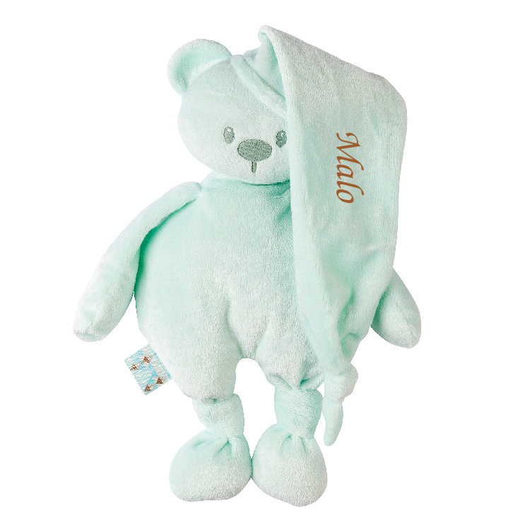  lapidou peluche ours vert menthe 30 cm 